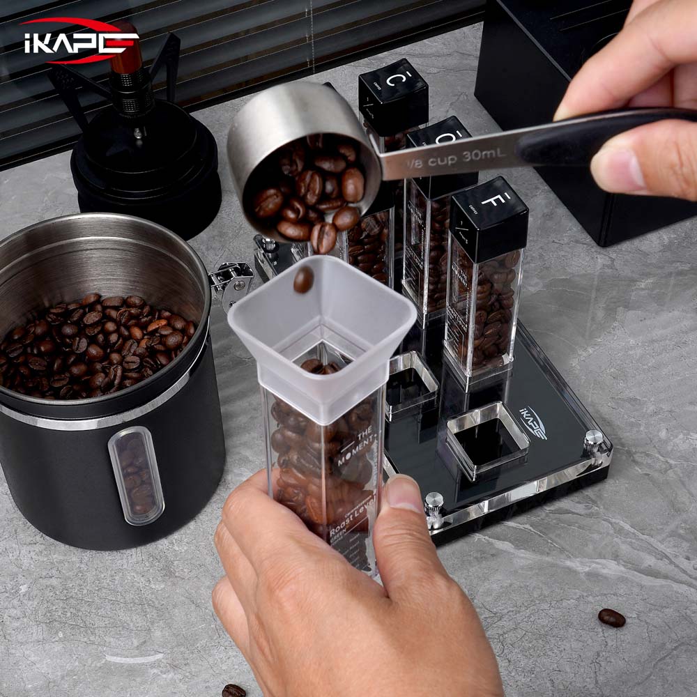 IKAPE Coffee Bean Cellars with Stand & Hopper 6 Tubes and 12 Tubes