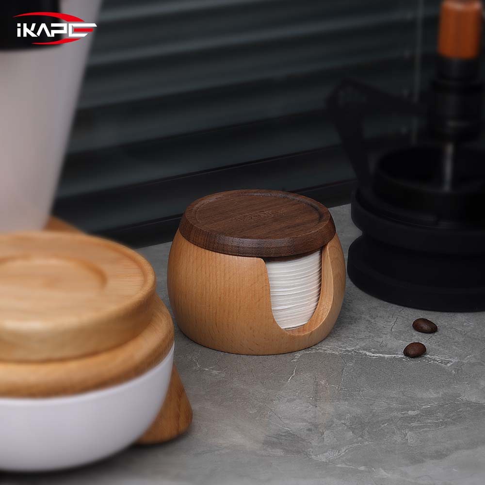IKAPE Coffee Paper Filters 200pcs With Wooden Box