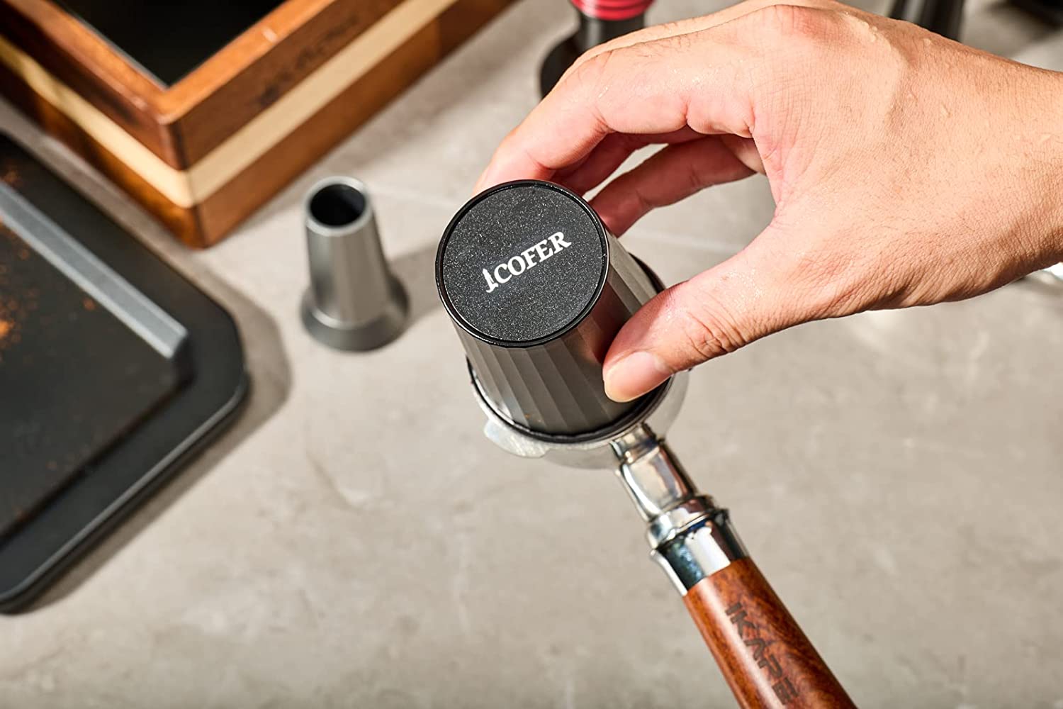 IKAPE Espresso Puck Screen, Reusable Professional Barista Portafilter Coffee Dosing Cup