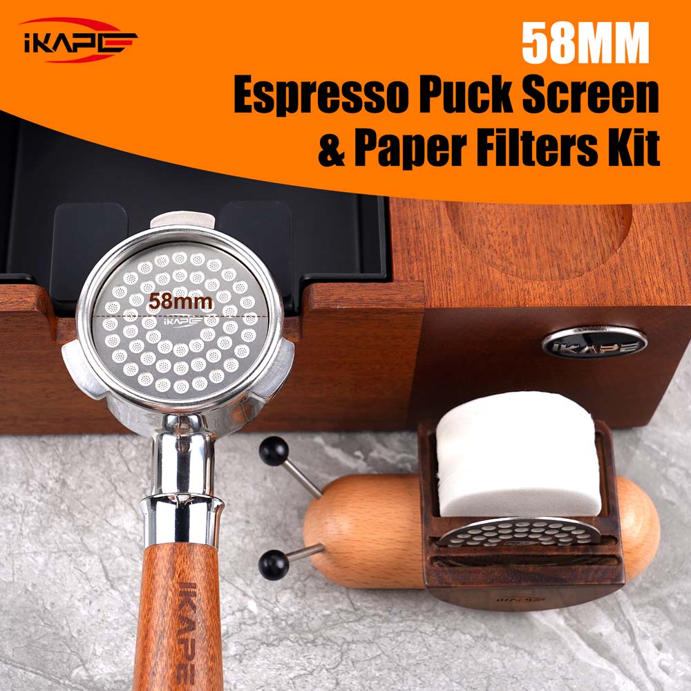 IKAPE Espresso Products, Snail Organizer, 100pcs paper Fliter, 2 pcs Ultra-thin puck screens