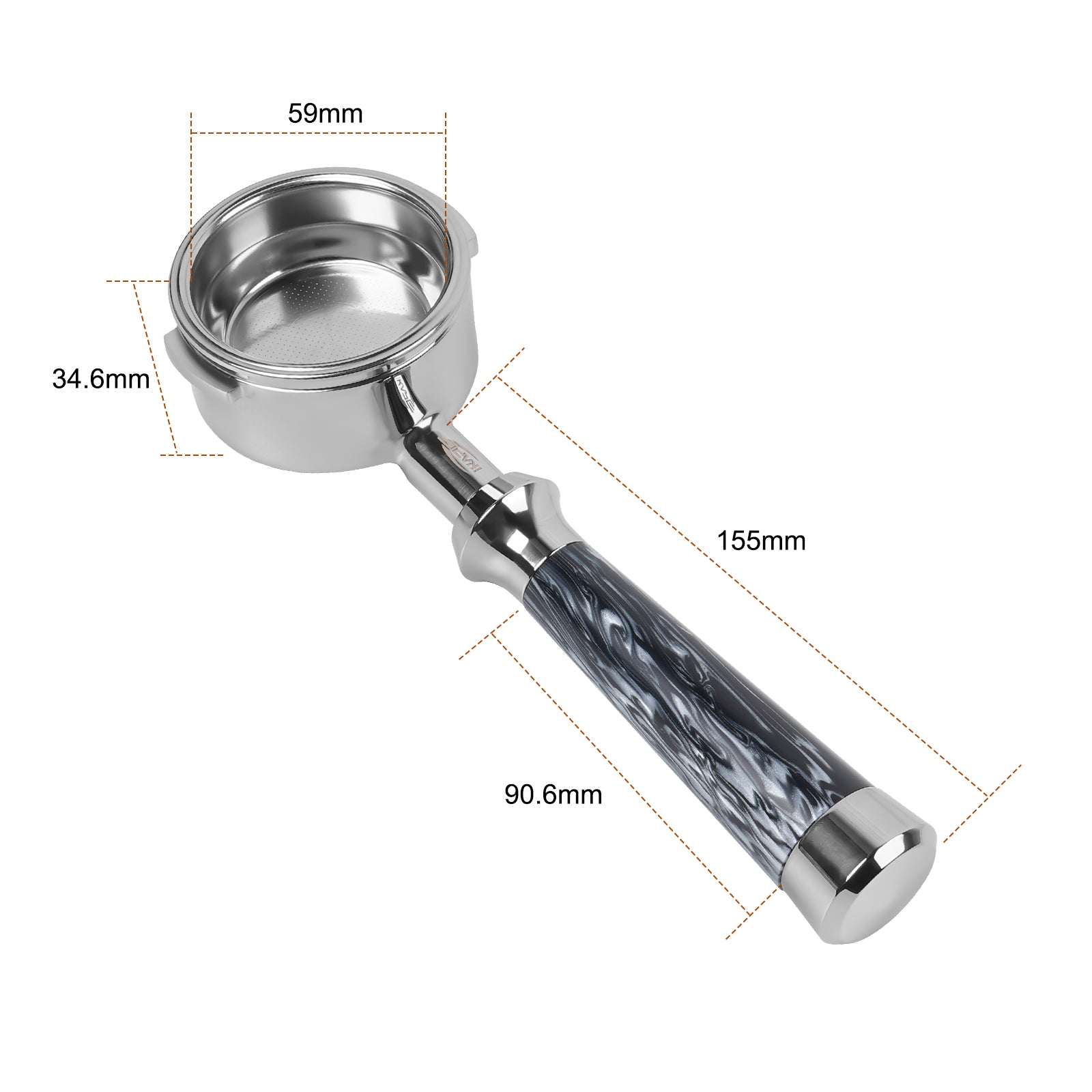 IKAPE Espresso Machinie Bottomless Portafilter with Basket (illusionary Stream)