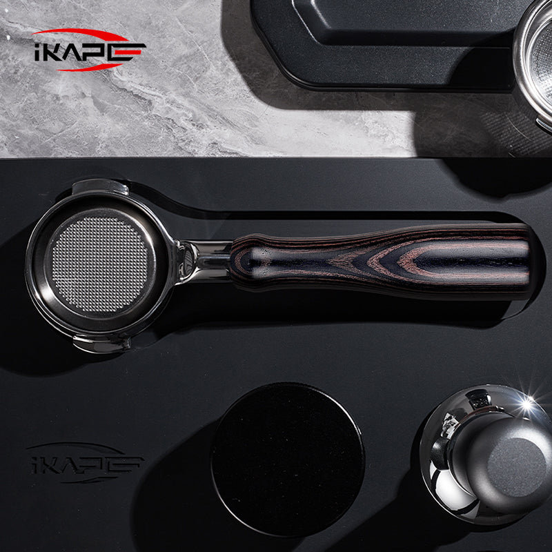 IKAPE Espresso Bottomless Portafilter Colorful Wooden Handle-Hantom