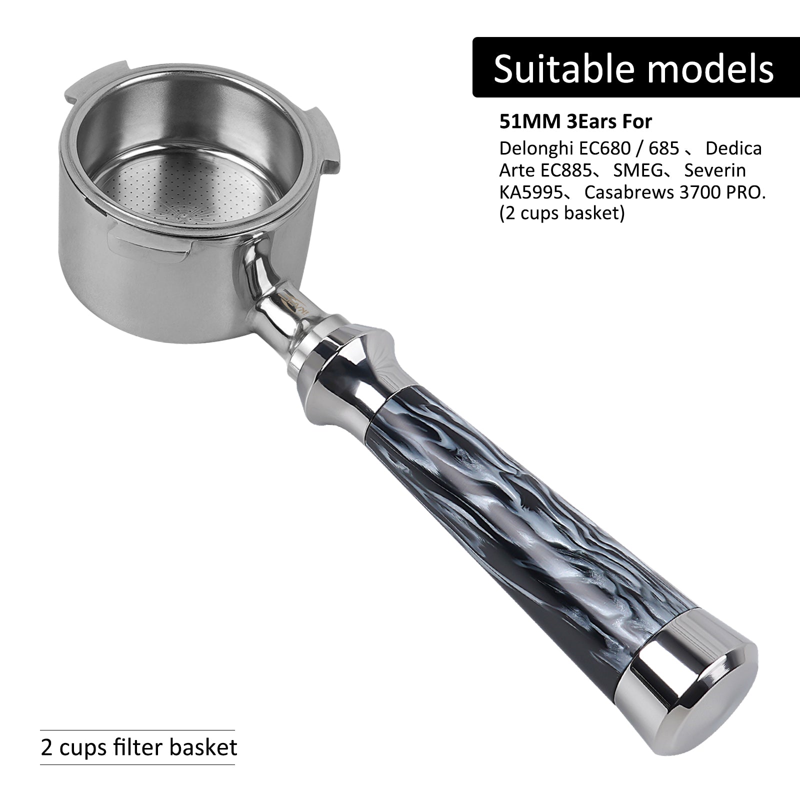 IKAPE Espresso Machinie Bottomless Portafilter with Basket (illusionary Stream)