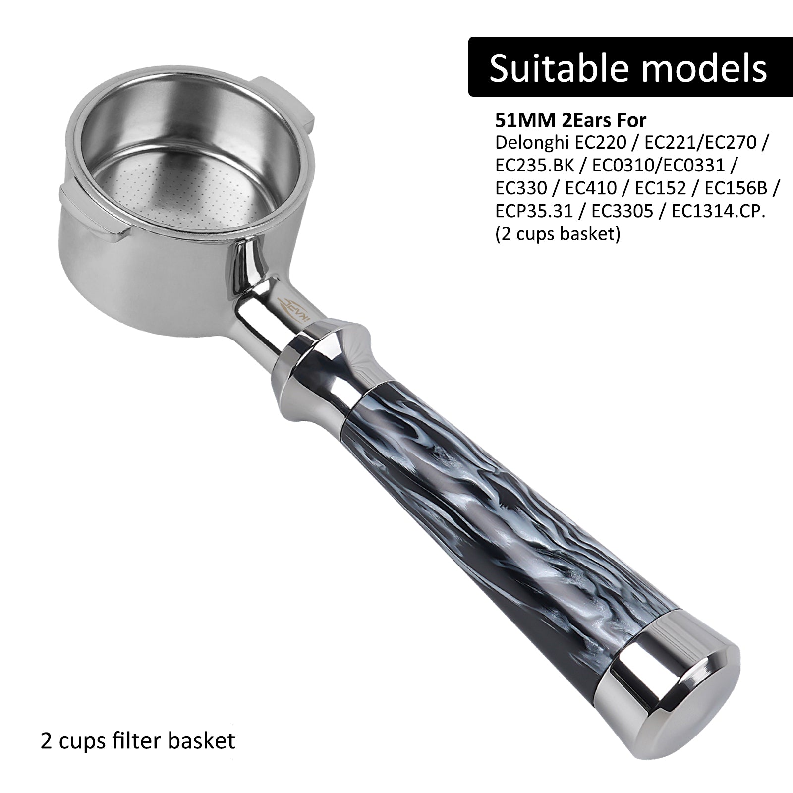 IKAPE Espresso Machinie Bottomless Portafilter with Basket (illusionary Stream)