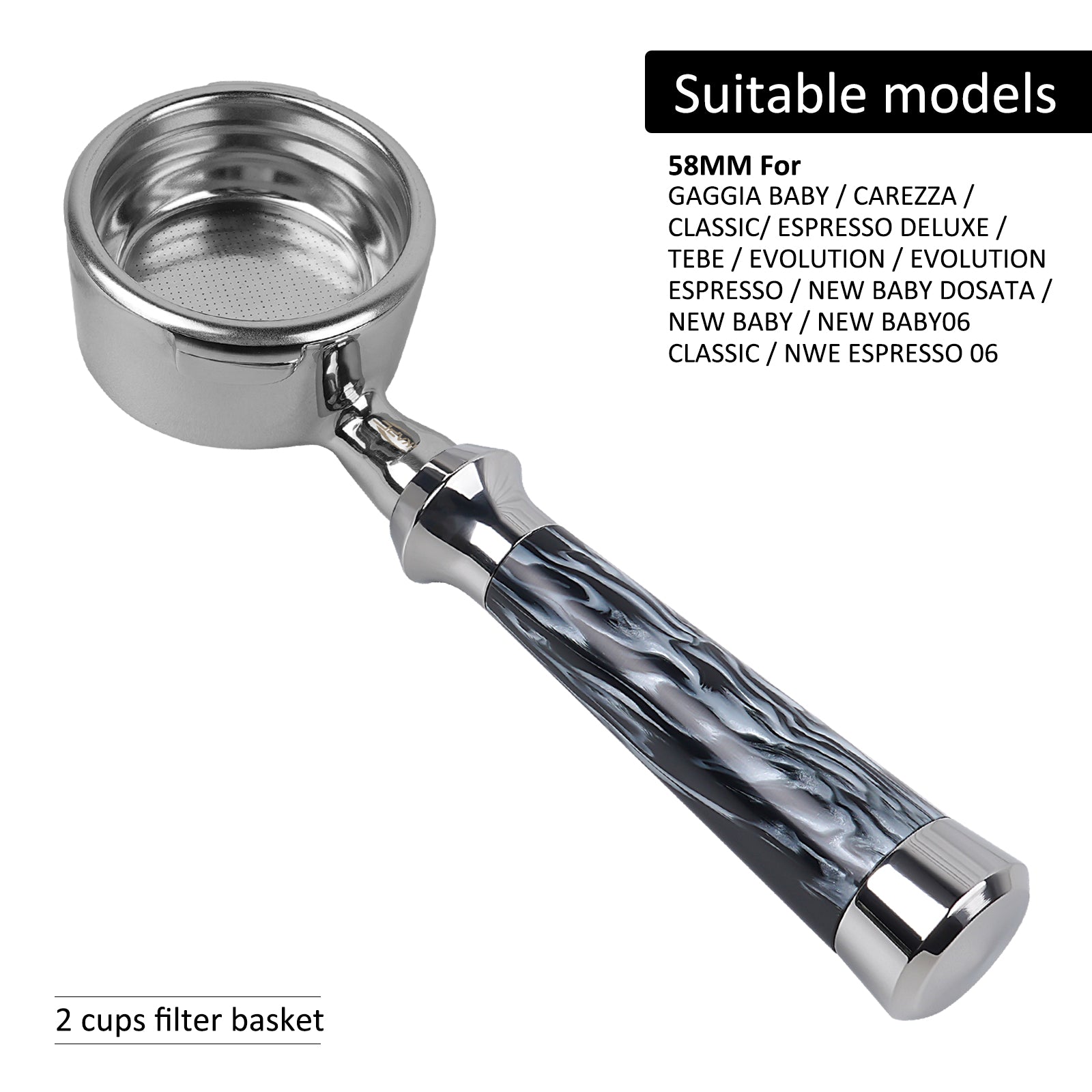 IKAPE Espresso Machinie Bottomless Portafilter with Basket (illusionary Stream)