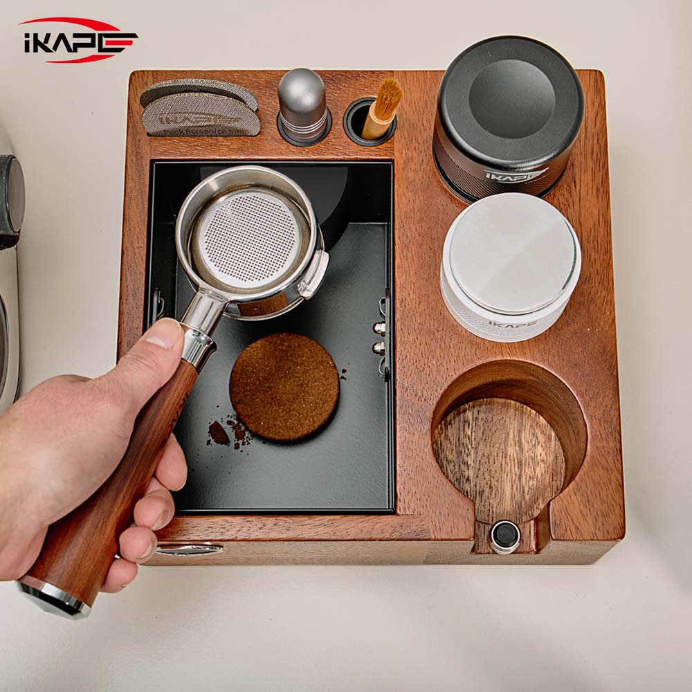IKAPE V2 Espresso Knock Box, Espresso Coffee Organizer Box