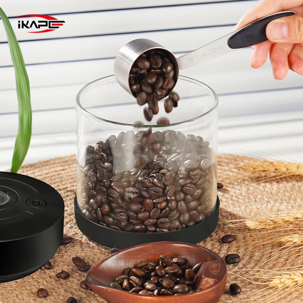 IKAPE Electric Vacuum Bean Canisters With Digital Display