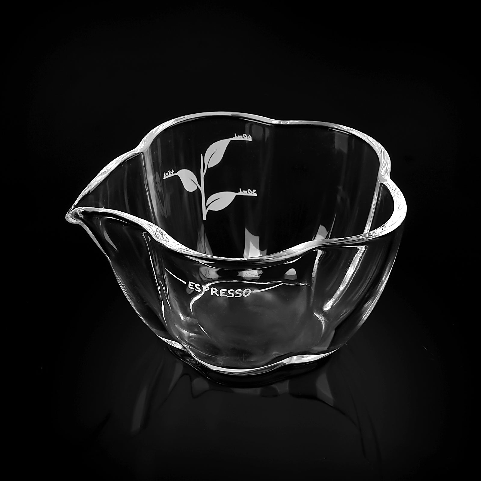 IKAPE Espresso Measuring Cup - Glass Petal
