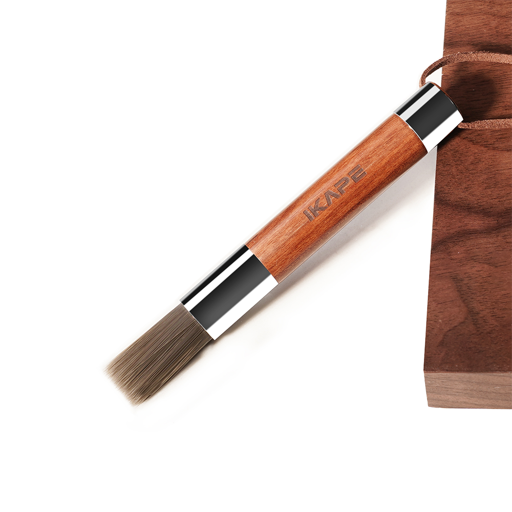 IKAPE Espresso Walnut Wood Handle Clean Brush
