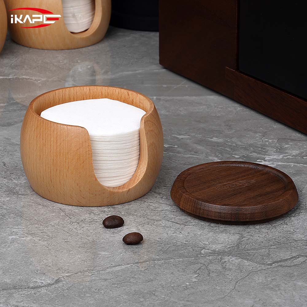 IKAPE Coffee Paper Filters 200pcs With Wooden Box