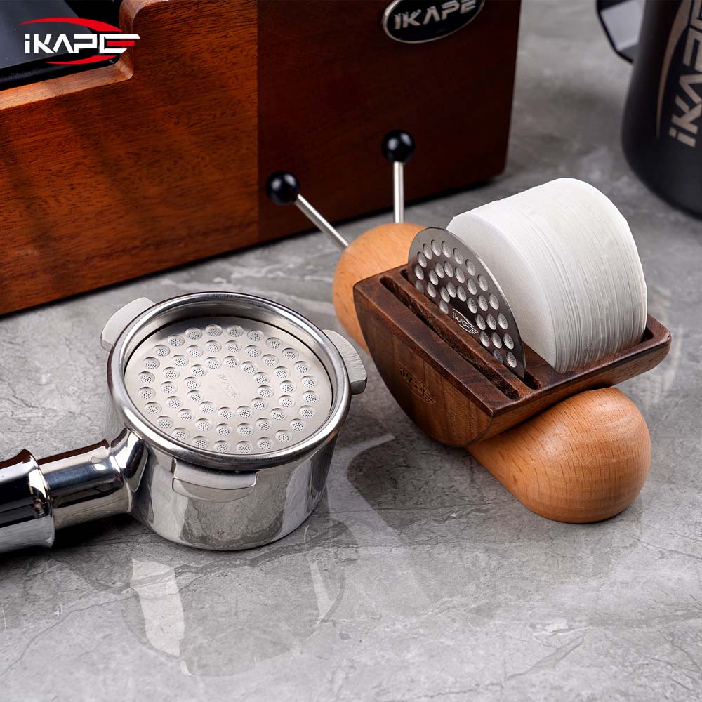 IKAPE Espresso Products, Snail Organizer, 100pcs paper Fliter, 2 pcs Ultra-thin puck screens