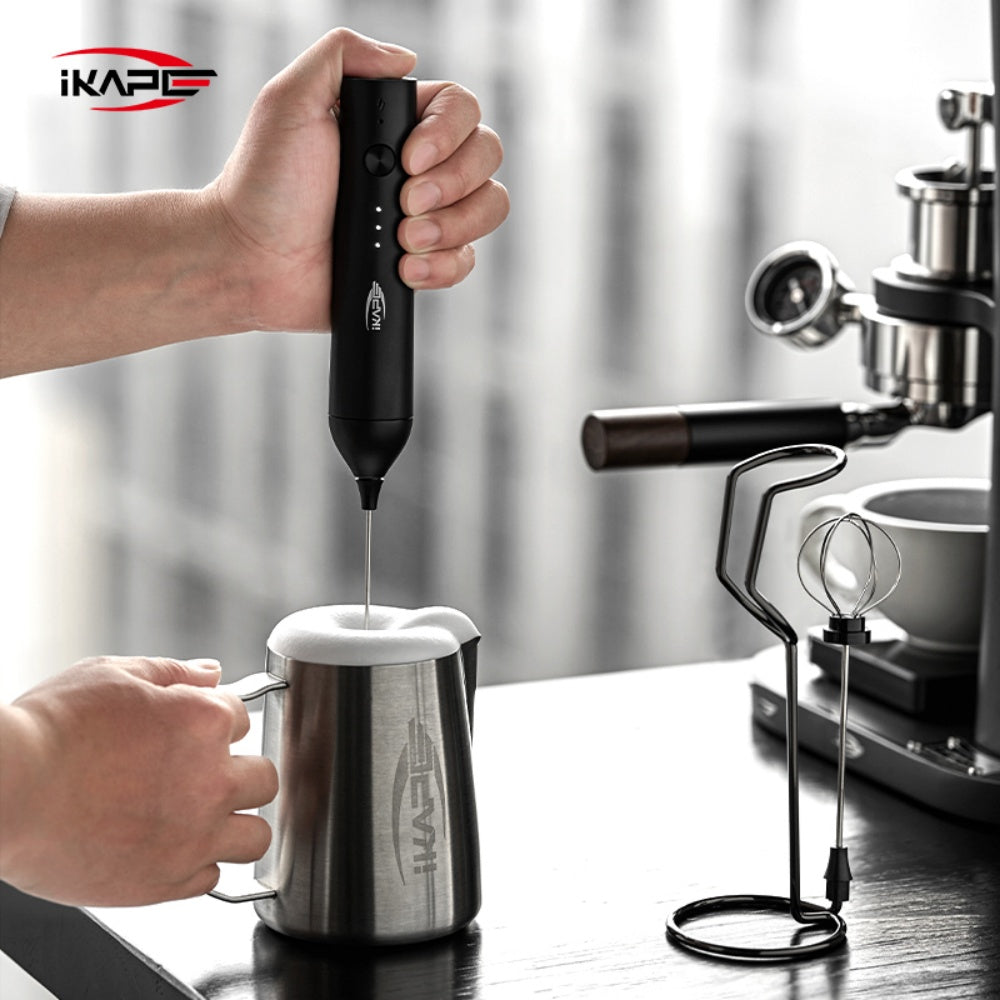 IKAPE Handheld Electric Milk Frother - Professional Coffee Foam Maker