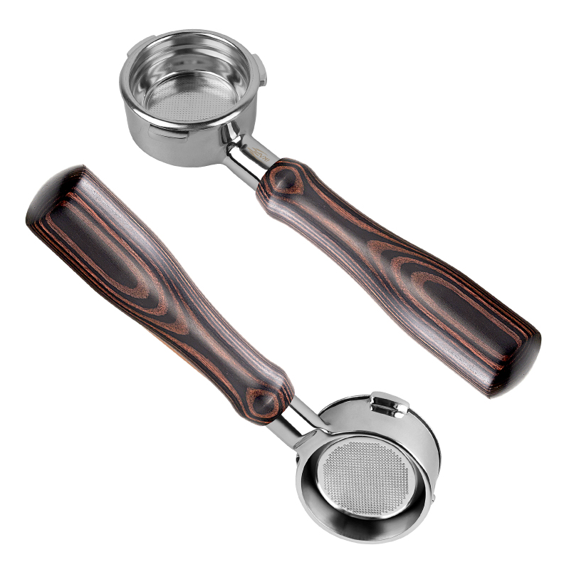 IKAPE Espresso Bottomless Portafilter Colorful Wooden Handle-Hantom