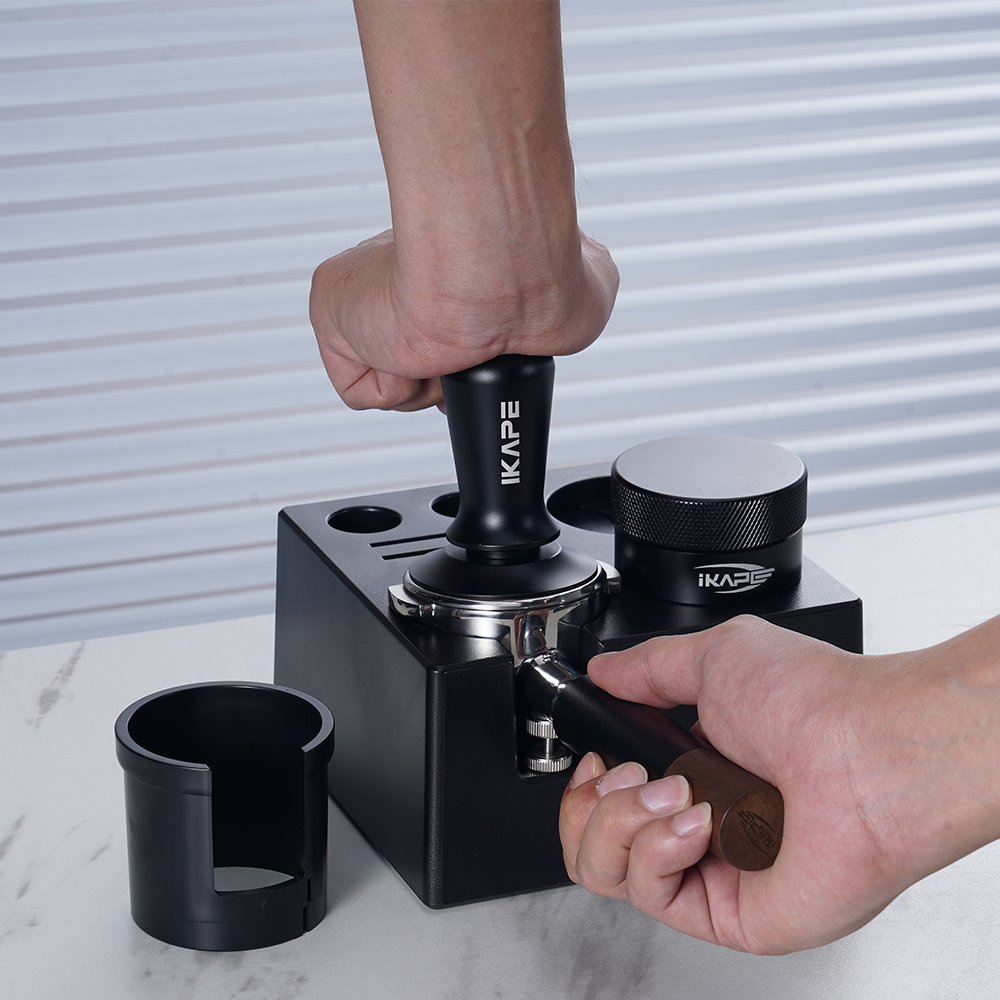 IKAPE Coffee Tamper Distributor With Small 7 in 1 ABS Tamper Organizer
