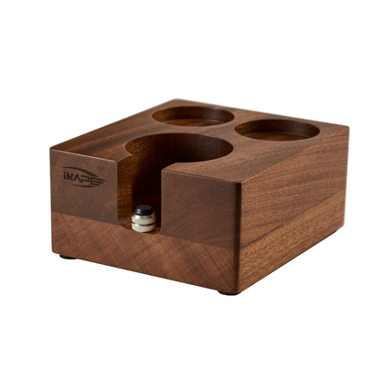 IKAPE Espresso Tamper Station Wooden Coffee Tamper Holder Base