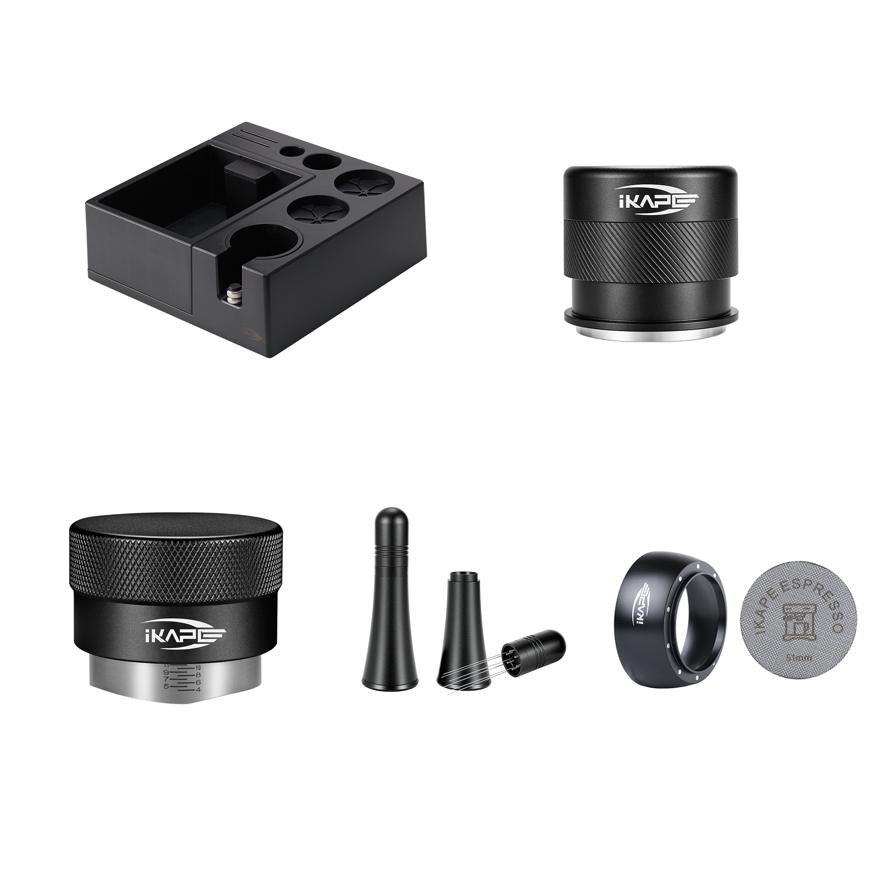 IKAPE Espresso Products Set with ABS V2 Knock Box and Puck Prep Tools - Thumbnail 2