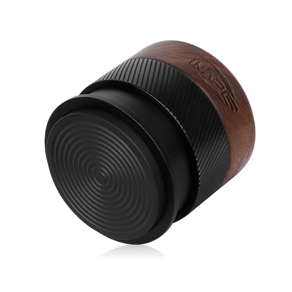 IKAPE V4 Espresso Calibrated Tamper with Spring Loaded(Wooden Handle,Black Base)