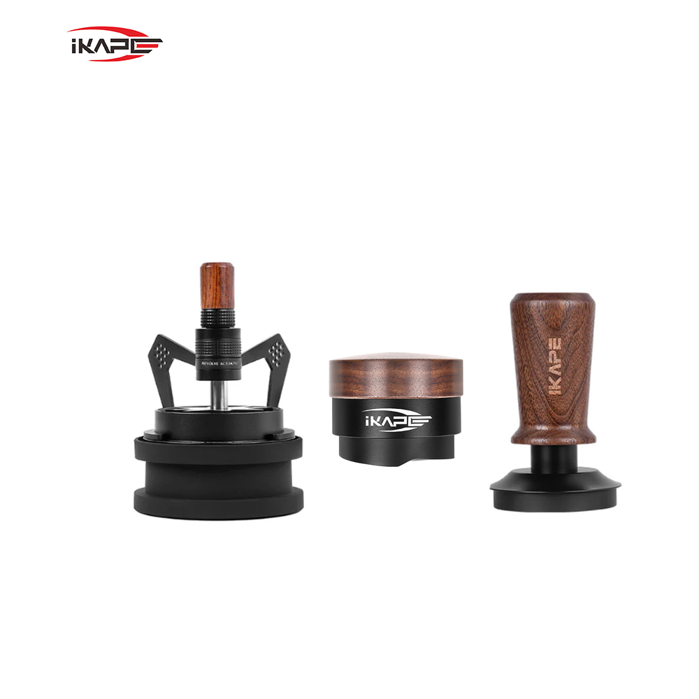 IKAPE Epsresso Rotary V2 WDT Distributor V3 Tamper Sets(Wooden Handle,Black Base)