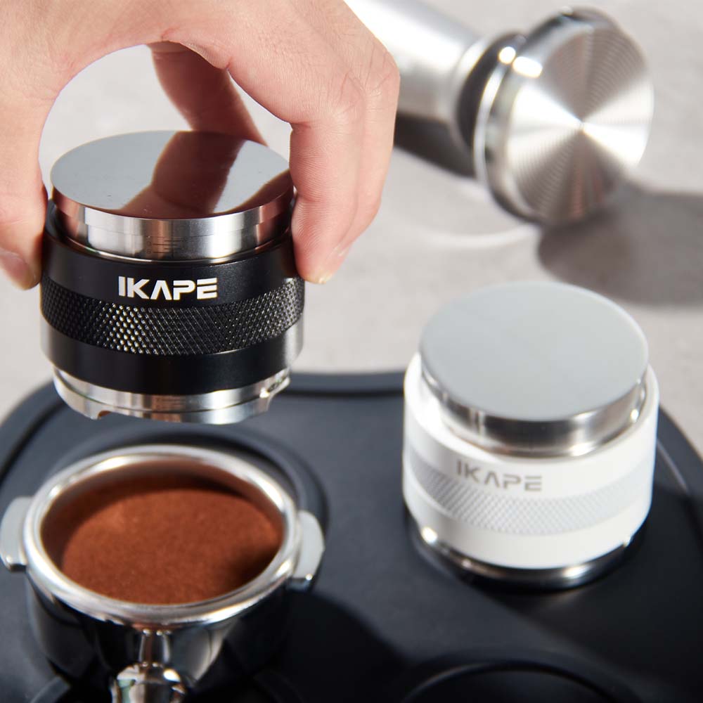 IKAPE Coffee Distributor & Hand Tamper, 2 in 1 Adjustable Depth Espres