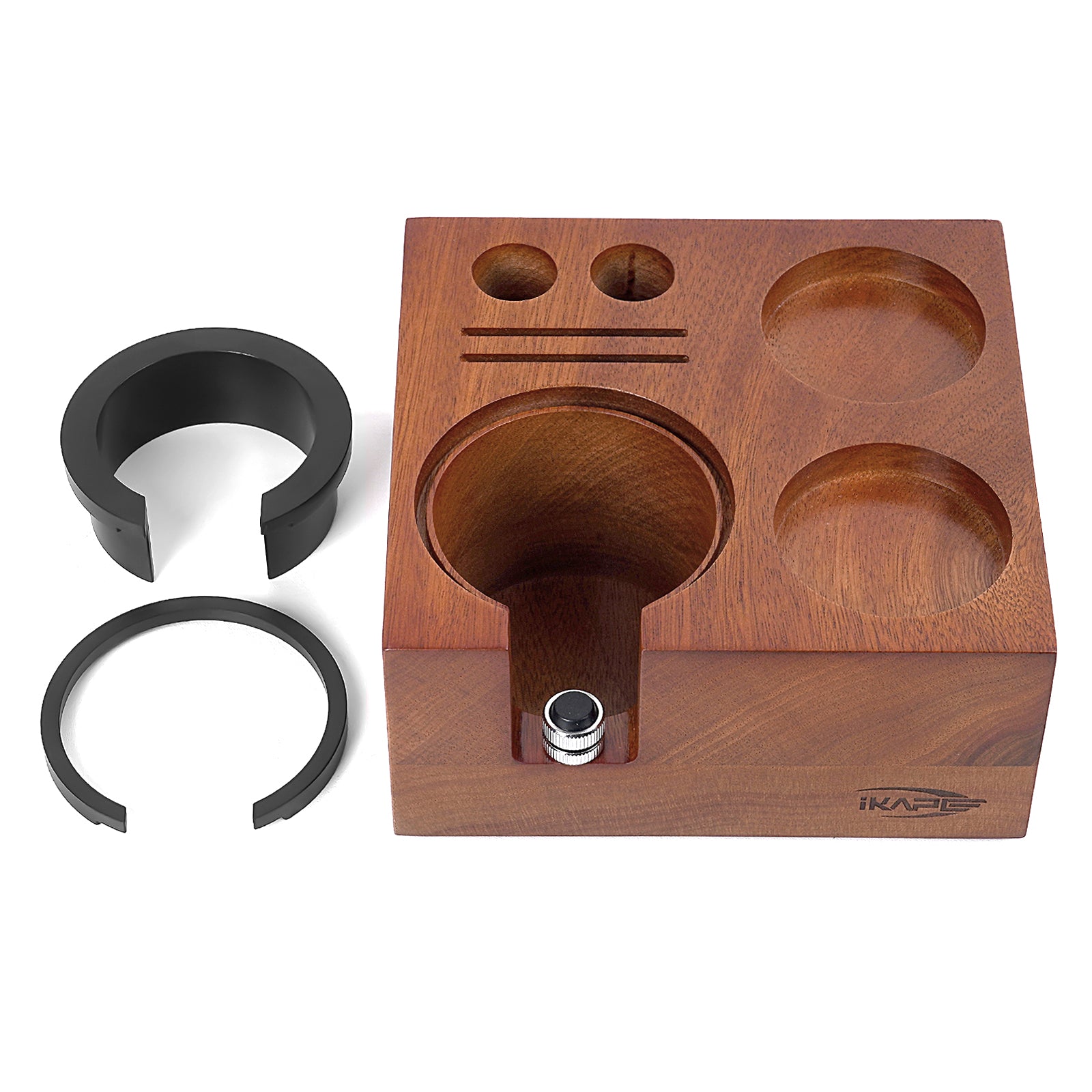 IKAPE Espresso Tamper Holder, Wooden Coffee Tamper Station Base (7 in