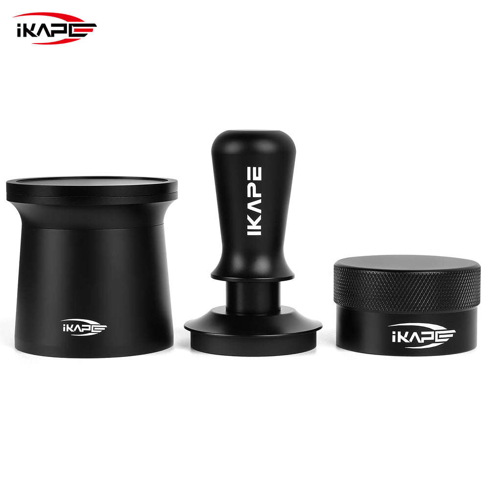 IKAPE Espresso Tamper Distributor Blind Shaker Cup Sets(All Black)