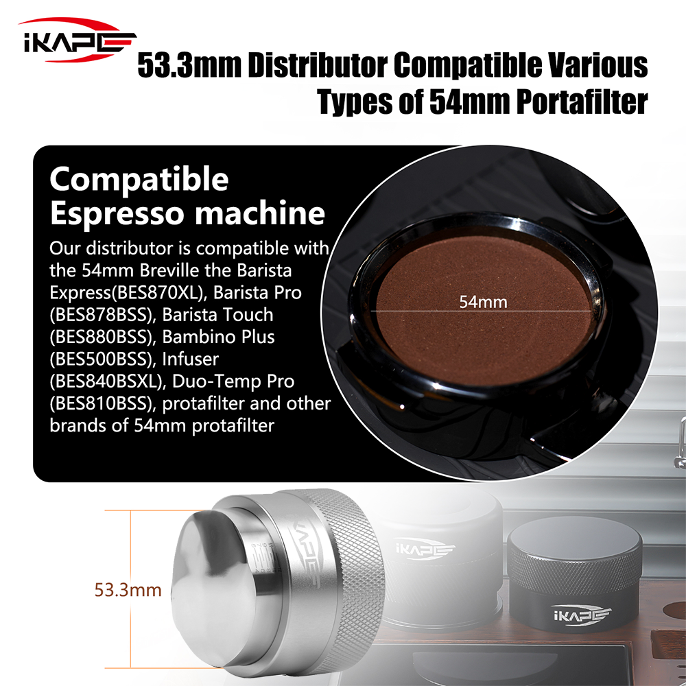 IKAPE Coffee Distributor, Espresso Gravity Distributor (Black)