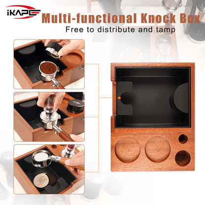 IKAPE V4 Espresso Knock Box, Espresso Coffee Organizer Box