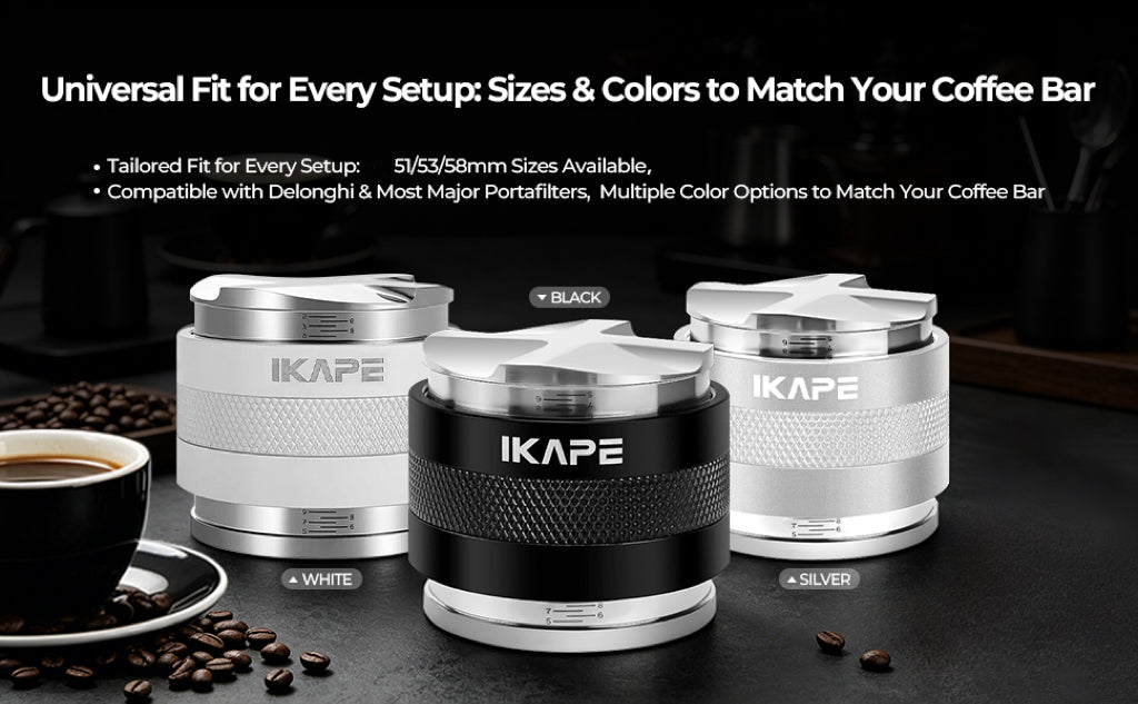 IKAPE Coffee Distributor & Hand Tamper, 2 in 1 Adjustable Depth Espres