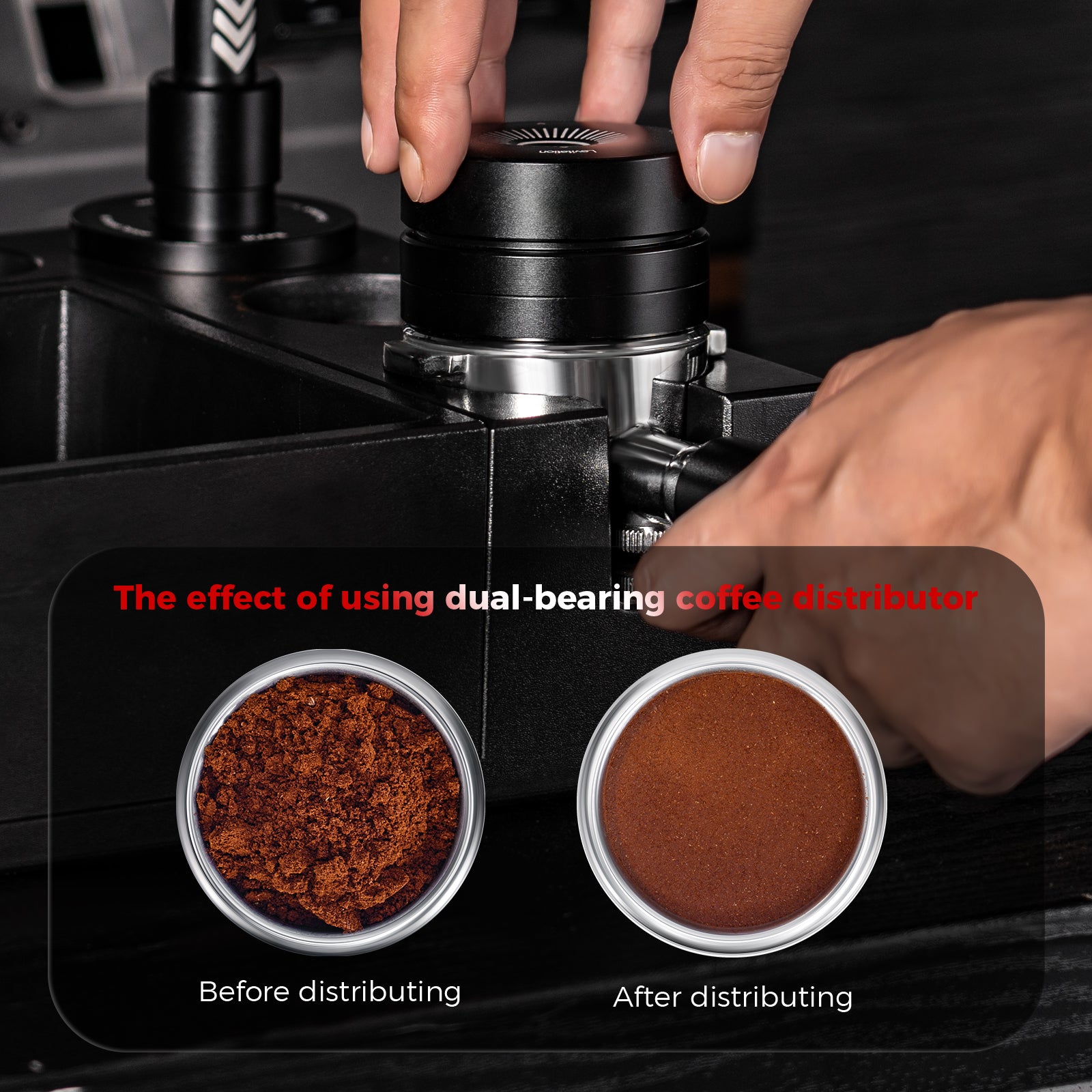 IKAPE Double Bearing Espresso Distributor | Precision Coffee Leveler