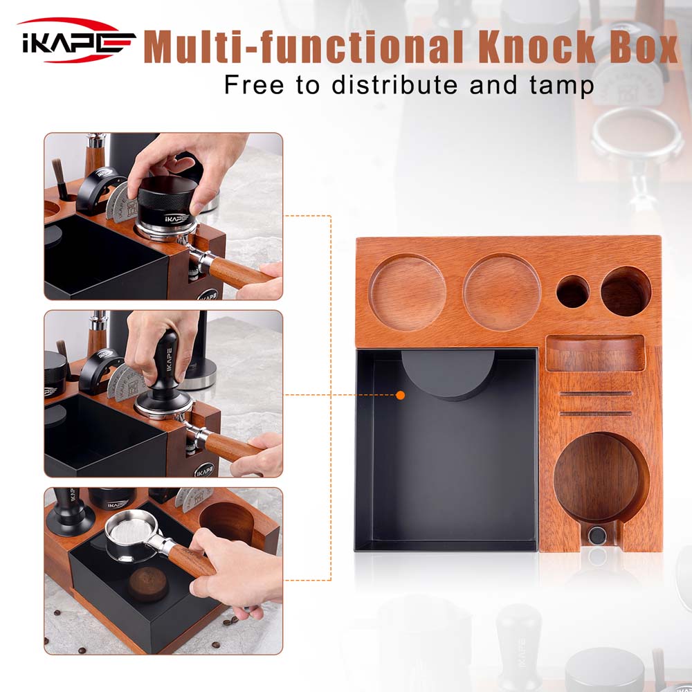 IKAPE V5 Espresso Knock Box, Espresso Coffee Organizer Box