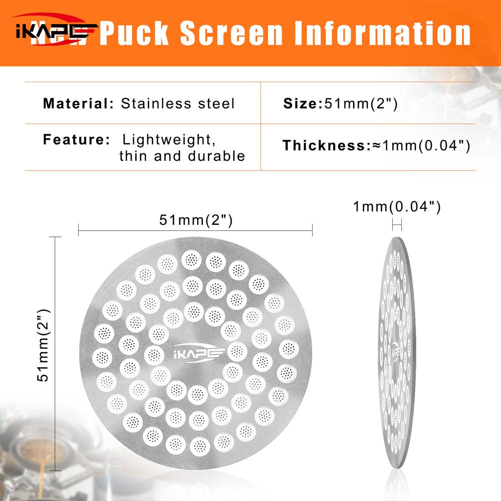 IKAPE V2 Espresso Puck Screen, Coffee Puck Screen Thick 0.8mm