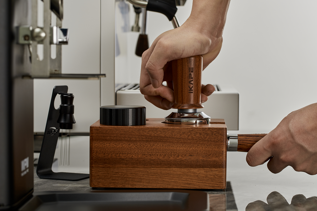 MOJAE Wooden Coffee Tamper holder,Espresso Tamping Station, Walnut Espresso  Station, Espresso Organizer Box Fit for 51-54mm Espresso Accessories