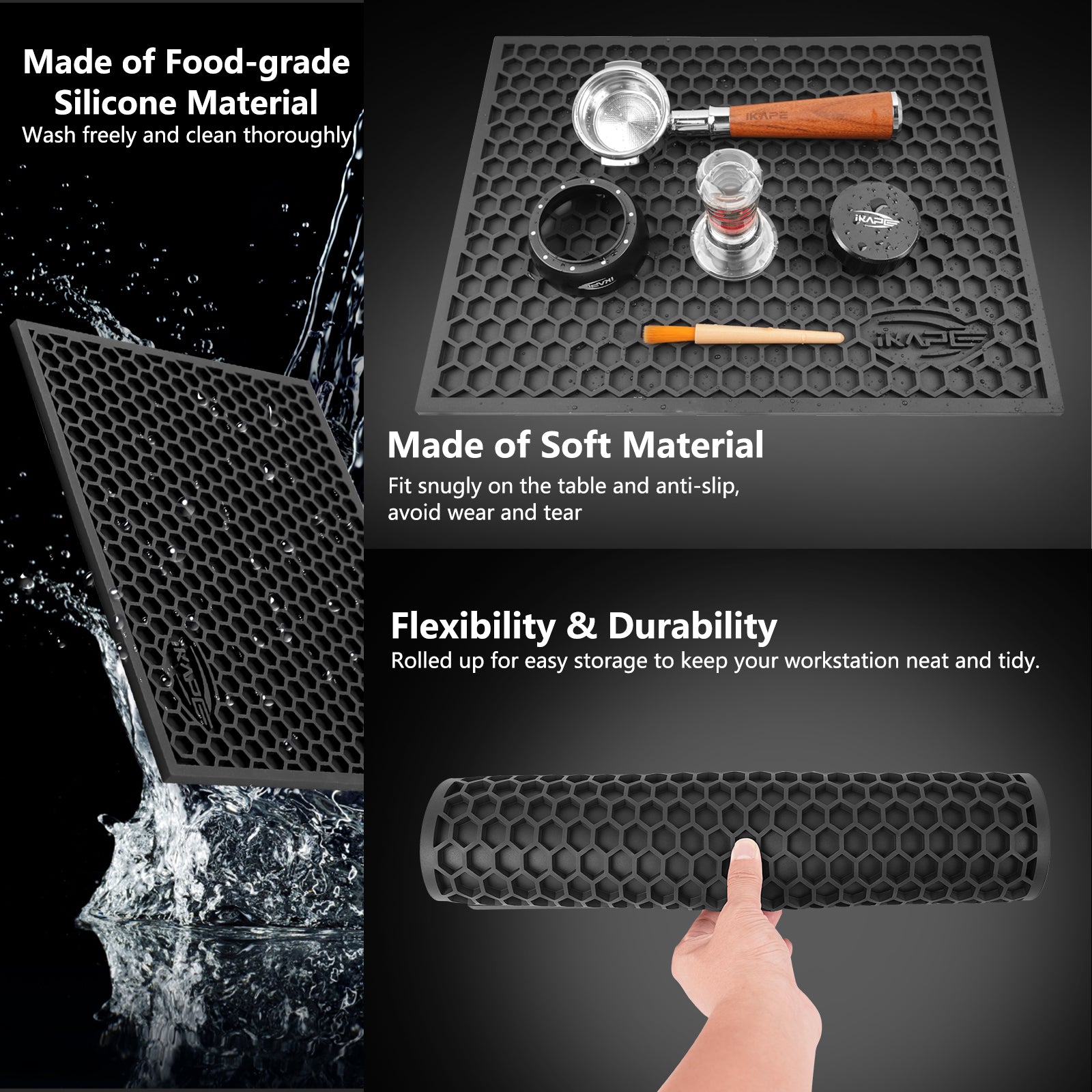 IKAPE Drying Coffee Maker Mat, Multi-functional Water Filter Mat