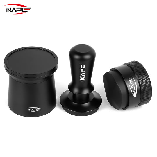 IKAPE Espresso Tamper Distributor Blind Shaker Cup Sets(All Black)