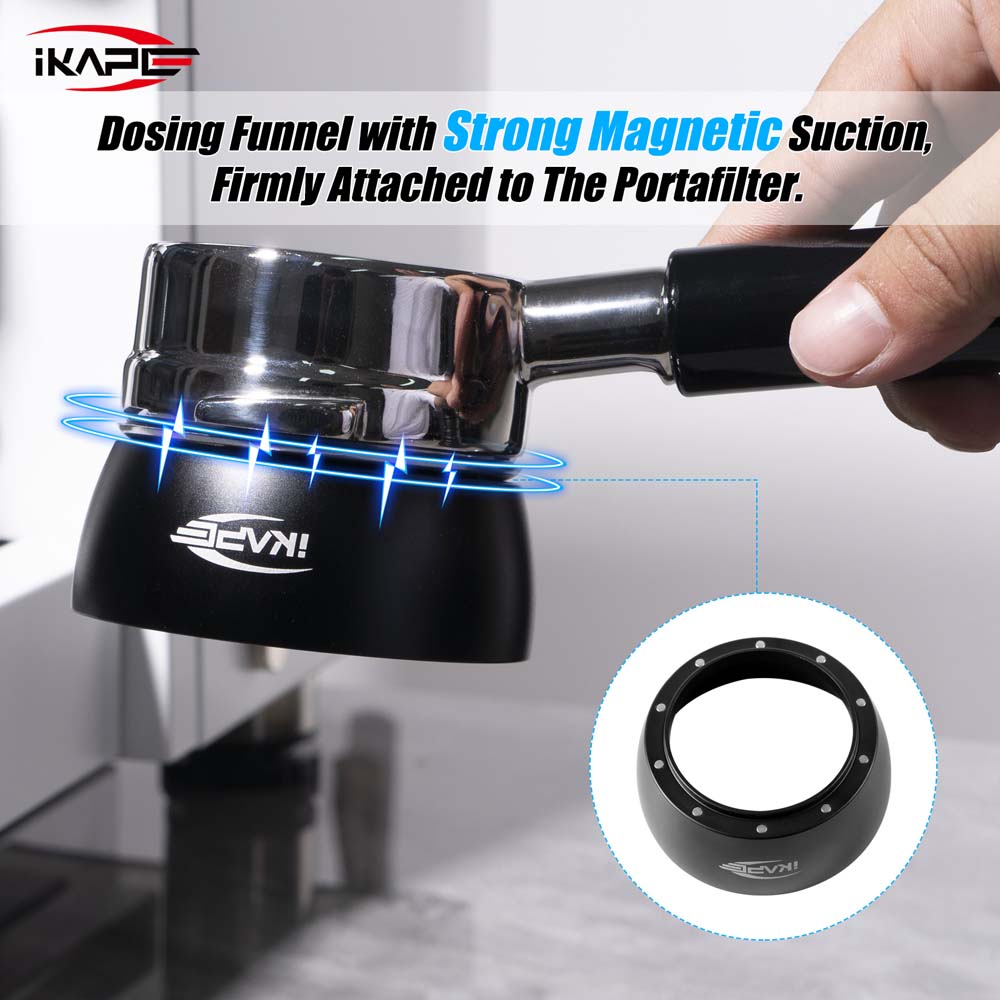 IKAPE Espresso Magnetic Dosing Funnel , With Puck Screen