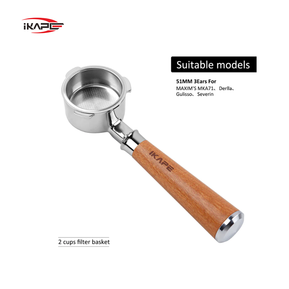 IKAPE Coffee Bottomless Portafilter For 51mm 3 Ears Coffee Machine