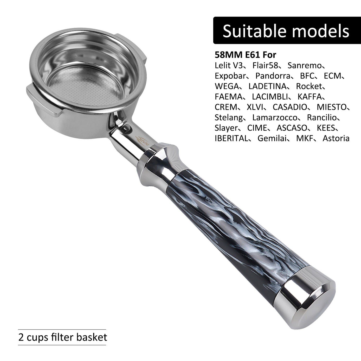 IKAPE Espresso Machinie Bottomless Portafilter with Basket (illusionar