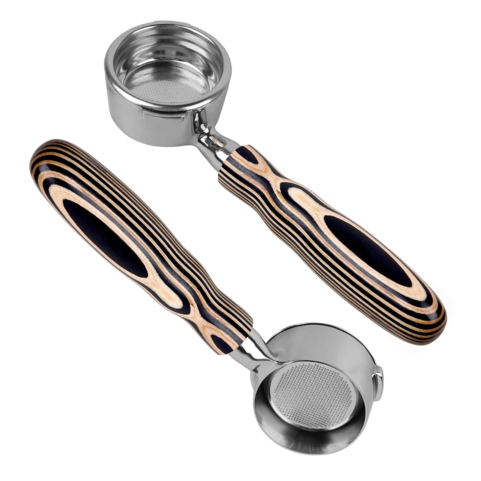 IKAPE Espresso Bottomless Portafilter Colorful Wooden Handle--Pearl White