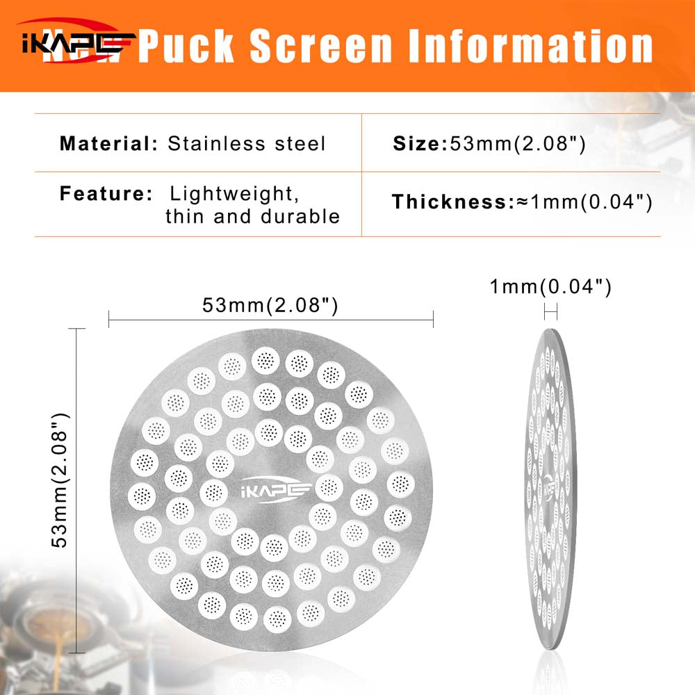 IKAPE V2 Espresso Puck Screen, Coffee Puck Screen Thick 0.8mm