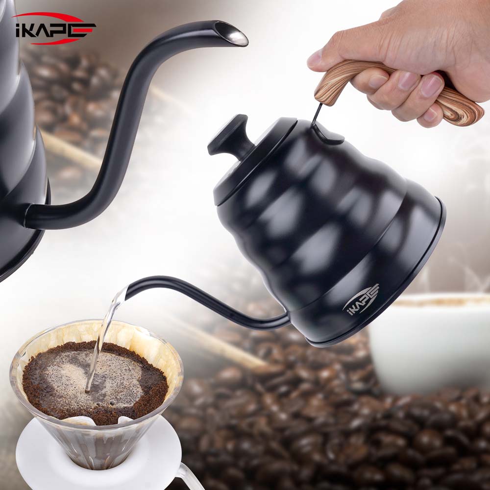 IKAPE Pour Over Coffee Kettle, Gooseneck Tea Kettle, 40 oz with Thermometer