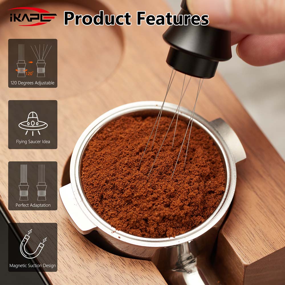 IKAPE Espresso WDT Tools, Adjustable Espresso Stirrer for Barista, with Magnetic Stand