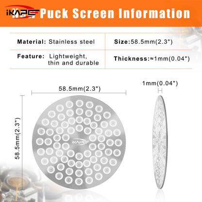 IKAPE V2 Espresso Puck Screen, Coffee Puck Screen Thick 0.8mm