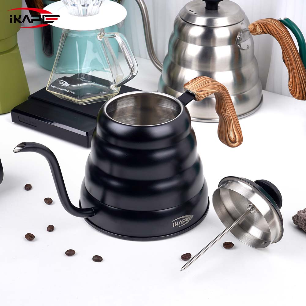 IKAPE Pour Over Coffee Kettle, Gooseneck Tea Kettle with Thermometer - Thumbnail 5