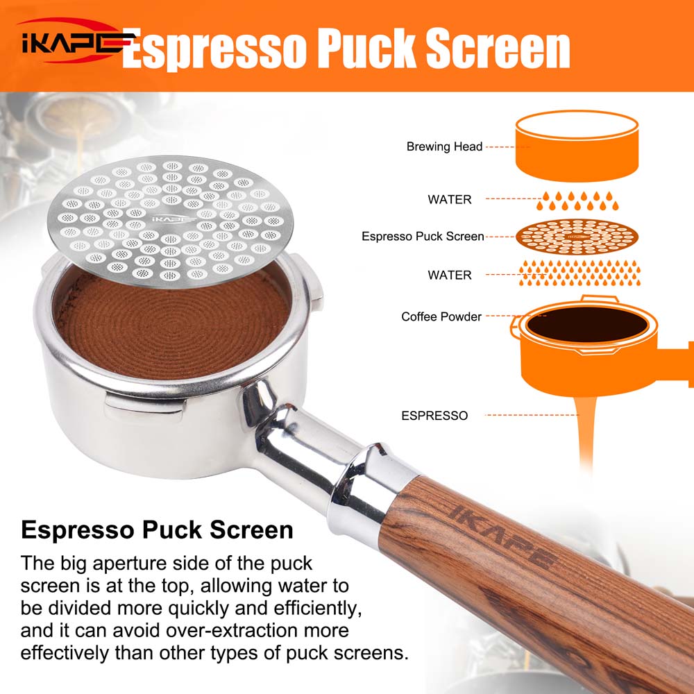 IKAPE V2 Espresso Puck Screen, Coffee Puck Screen Thick 0.8mm