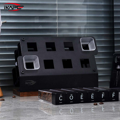 IKAPE Coffee Upright Stand Bean Cellars Hopper 6 Tubes