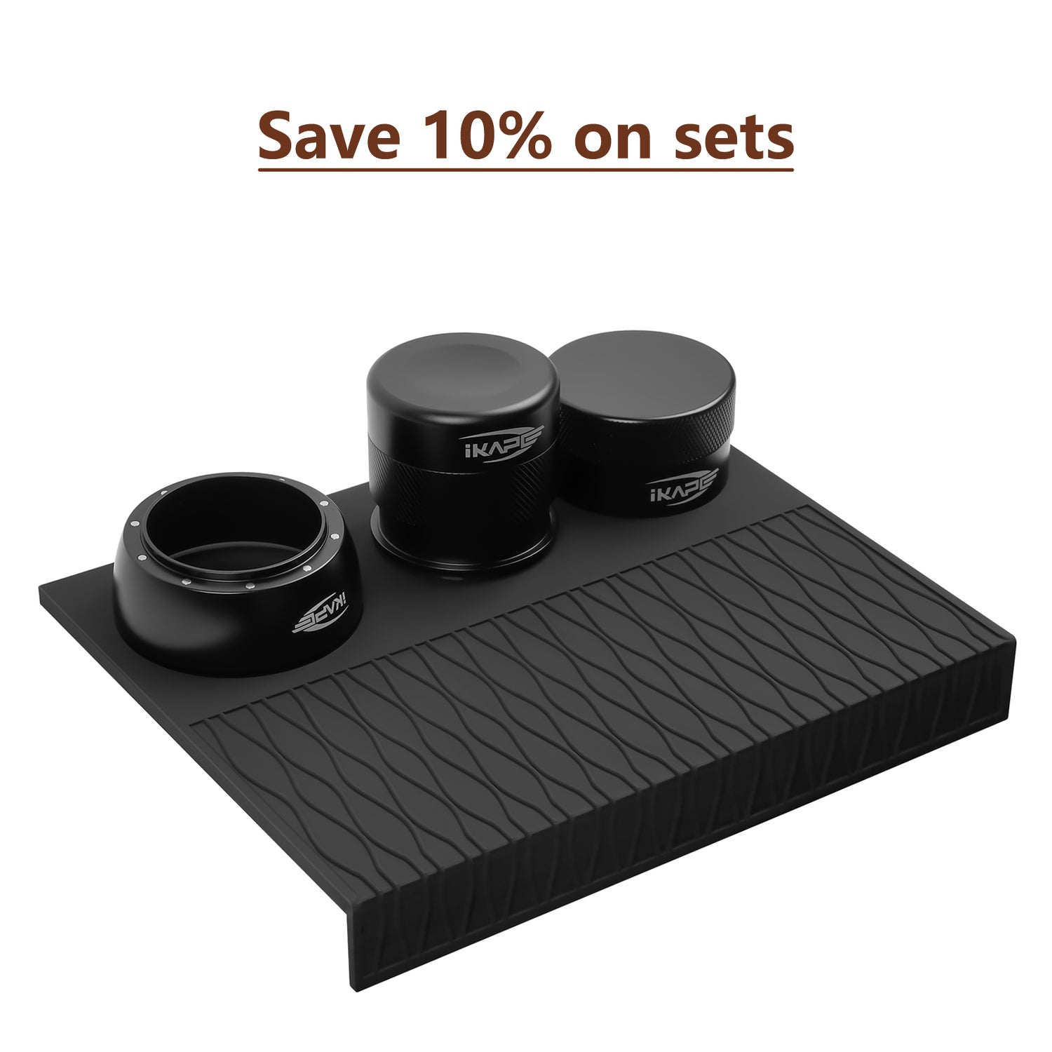 IKAPE Espresso Puck Prep and Tamper Mat Set