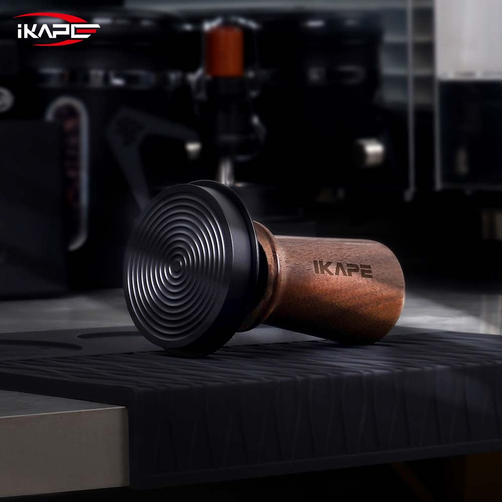 IKAPE V3 Calibrated Coffee Tamper(Wooden Handle,Black Base)