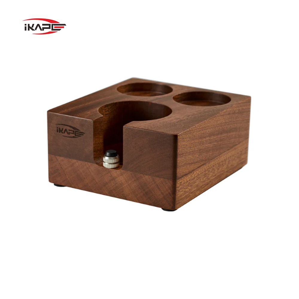 IKAPE Espresso Tamper Station Wooden Coffee Tamper Holder Base