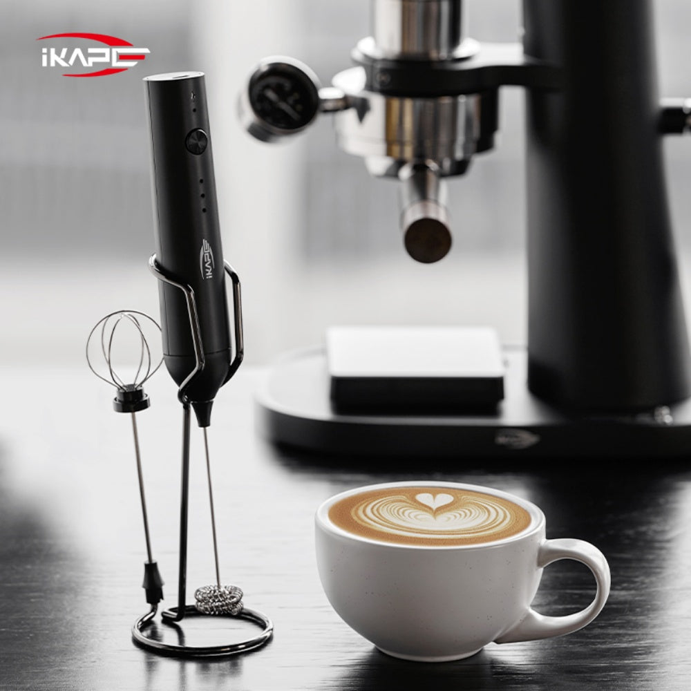 IKAPE Handheld Electric Milk Frother - Professional Coffee Foam Maker