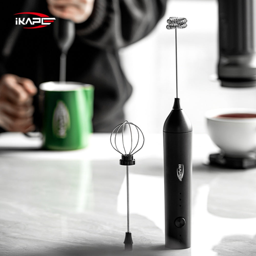 IKAPE Handheld Electric Milk Frother - Professional Coffee Foam Maker